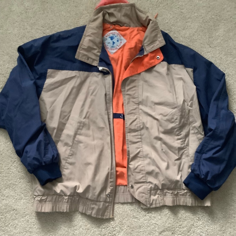 Vintage Members Only World Traveler Windbreaker 80's Color Block Classic Size 42